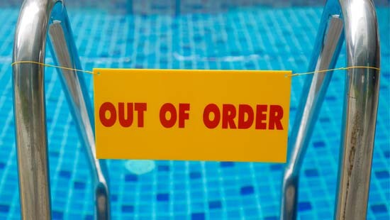 Technische storing: zwembad tijdelijk gesloten